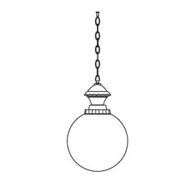 Deckenleuchte Napoli Nr. 21310 | mediterrane Kugel mit Ketten-Baldachin